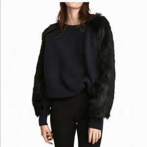 Sweaters - Fur sleeve sweater from H&M nwot Sweaters - Fur sleeve sweater from H&M nwot